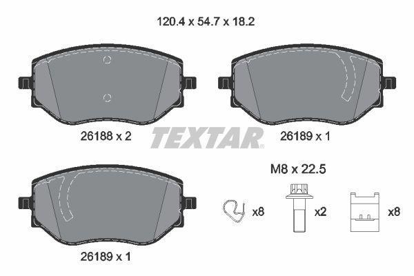 Jeu de 4 plaquettes de frein TEXTAR 2618801