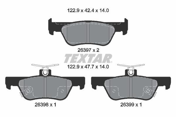 Jeu de 4 plaquettes de frein TEXTAR ref. 2639701