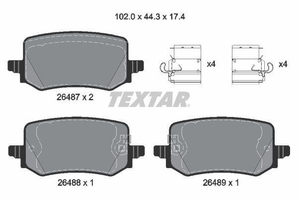 Jeu de 4 plaquettes de frein TEXTAR ref. 2648701