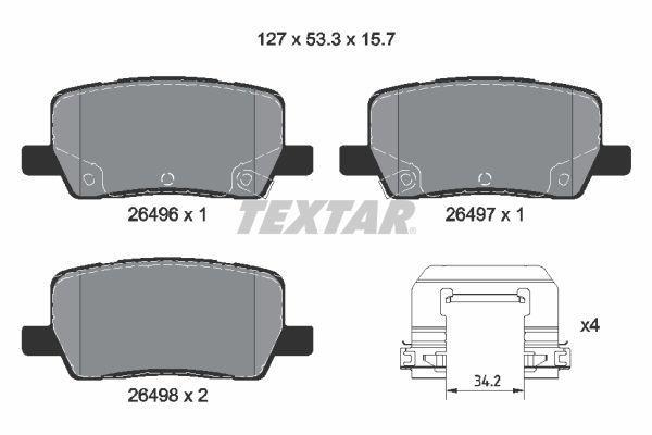 Jeu de 4 plaquettes de frein TEXTAR ref. 2649601