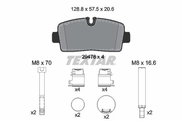 Jeu de 4 plaquettes de frein TEXTAR ref. 2947801