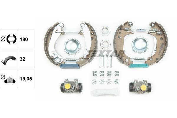 Kit de freins à tambours (Kit de frein arrière) TEXTAR 84038202