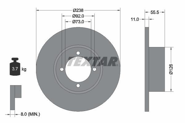Disques de frein TEXTAR ref. 92005400