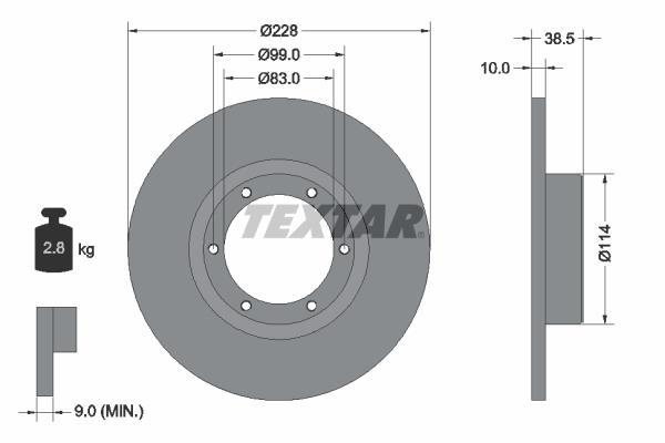 Disques de frein TEXTAR ref. 92009200