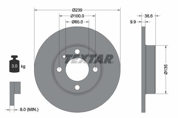 Disques de frein TEXTAR ref. 92009303