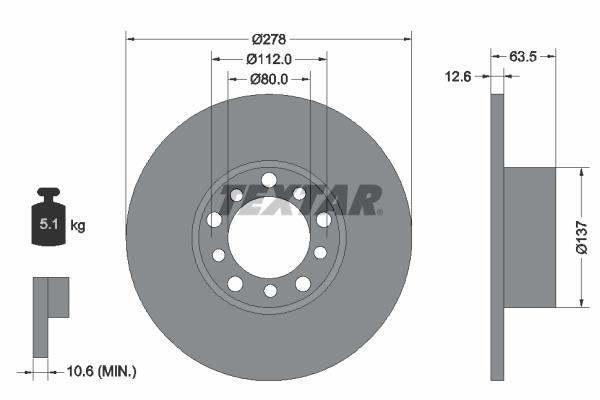 Disques de frein TEXTAR ref. 92009500
