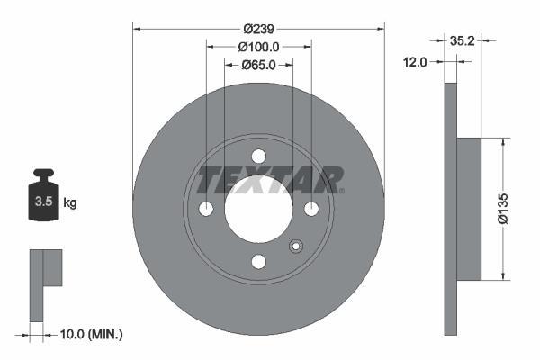 Disques de frein TEXTAR ref. 92010603