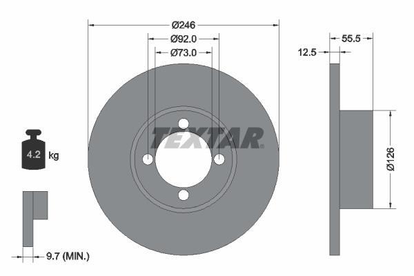 Disques de frein TEXTAR ref. 92010700