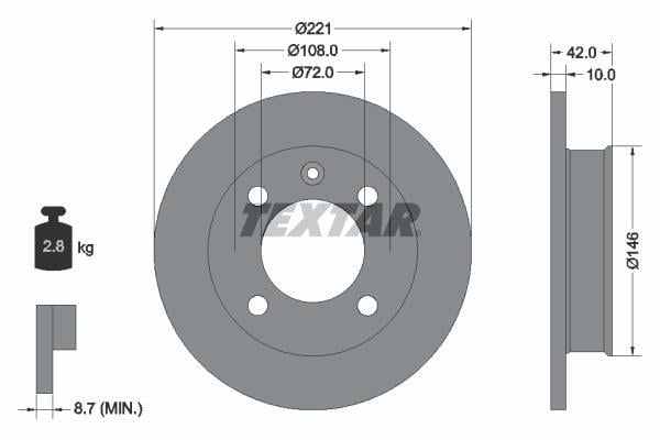 Disques de frein TEXTAR ref. 92011900