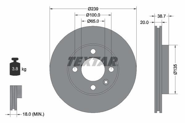 Disques de frein TEXTAR 92012103