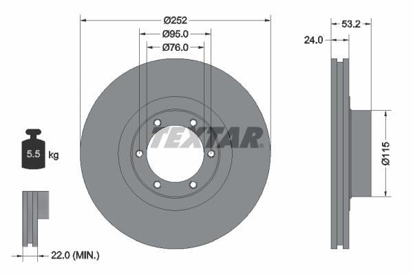 Disques de frein TEXTAR ref. 92017203