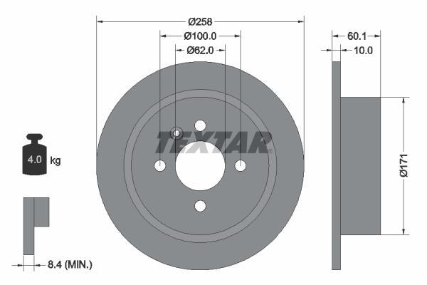 Disques de frein TEXTAR 92019200