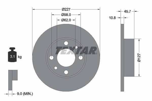 Disques de frein TEXTAR ref. 92019300