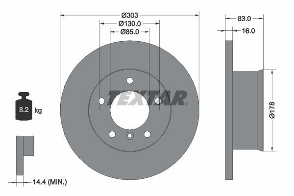 Discos de travão TEXTAR 92020300