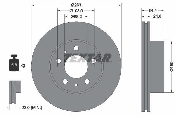 Disques de frein TEXTAR ref. 92021800