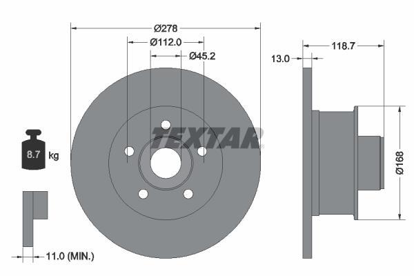 Disques de frein TEXTAR 92022000