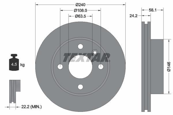 Disques de frein TEXTAR ref. 92022900