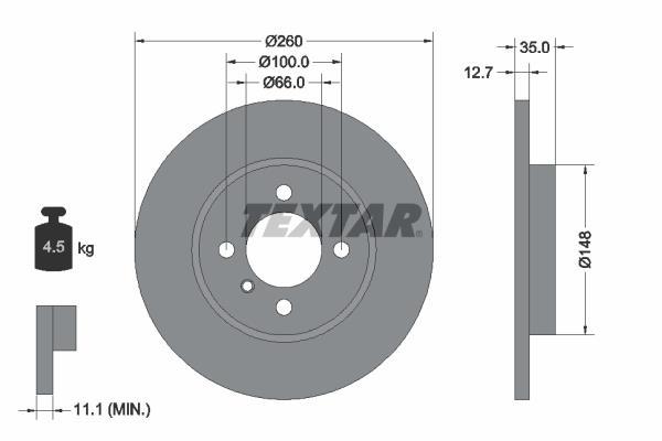 Disques de frein TEXTAR ref. 92026400