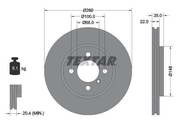 Disques de frein TEXTAR 92026503