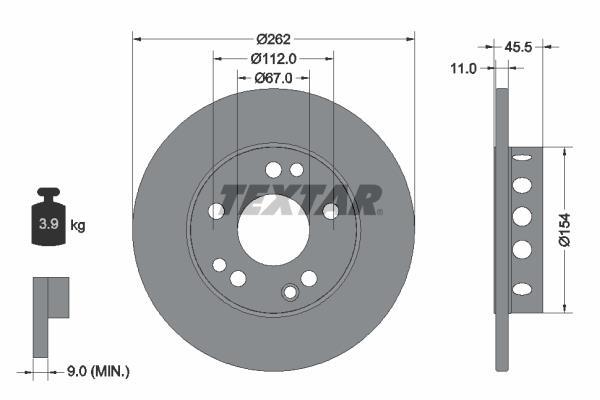Disques de frein TEXTAR ref. 92027403