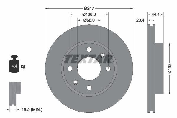 Discos de travão TEXTAR 92033800