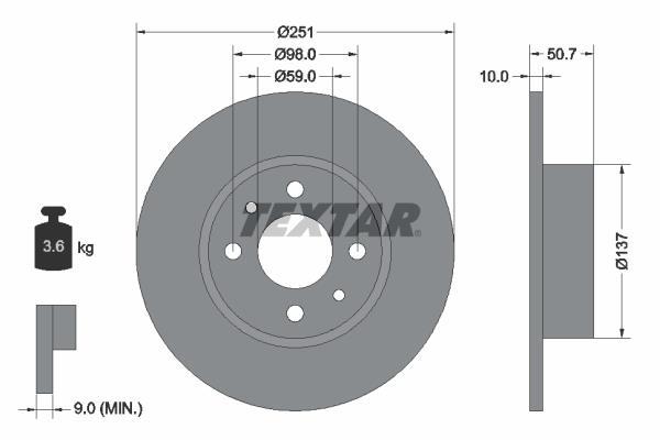 Disques de frein TEXTAR 92034203