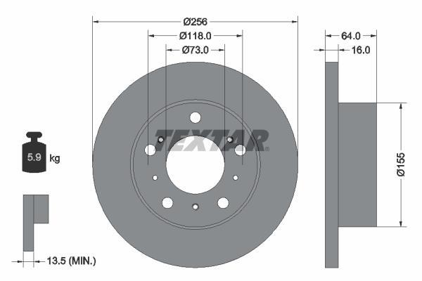 Disques de frein TEXTAR ref. 92034400