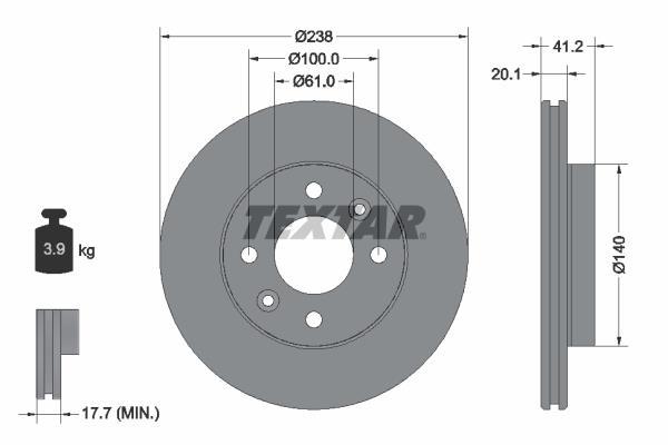 Disques de frein TEXTAR ref. 92036203