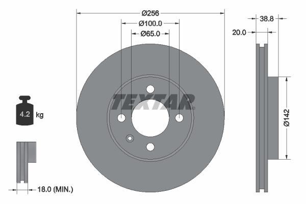 Disques de frein TEXTAR 92036803