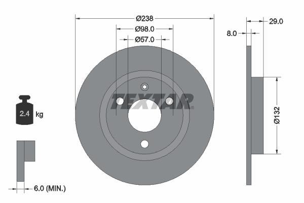Disques de frein TEXTAR 92038500