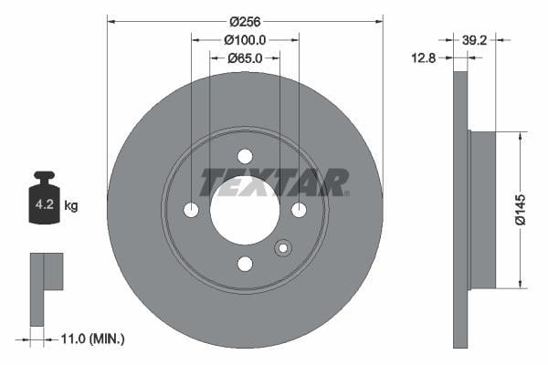 Disques de frein TEXTAR ref. 92041703