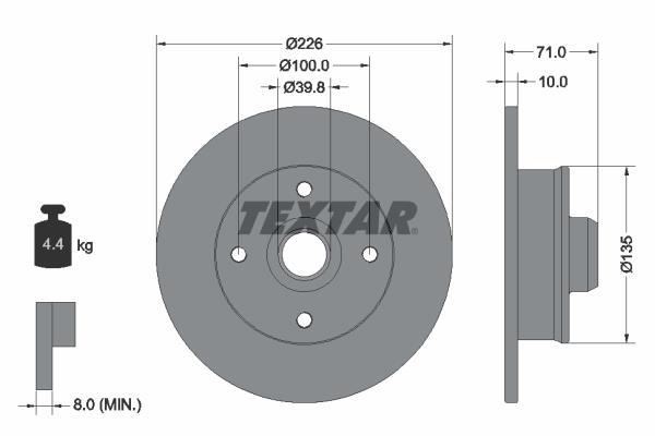 Disques de frein TEXTAR ref. 92041803