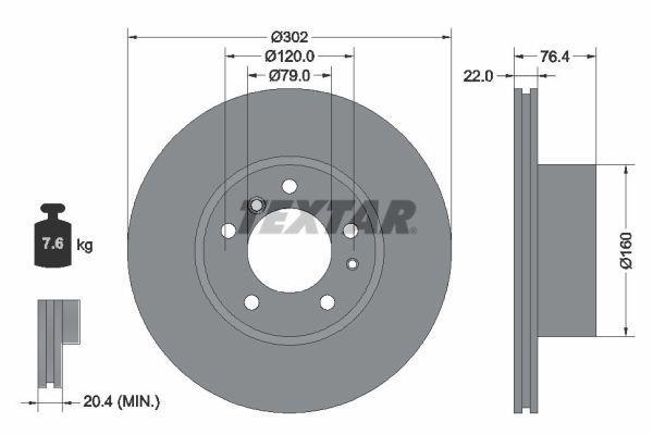Disques de frein TEXTAR 92042203