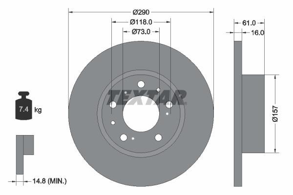 Disques de frein TEXTAR 92042900