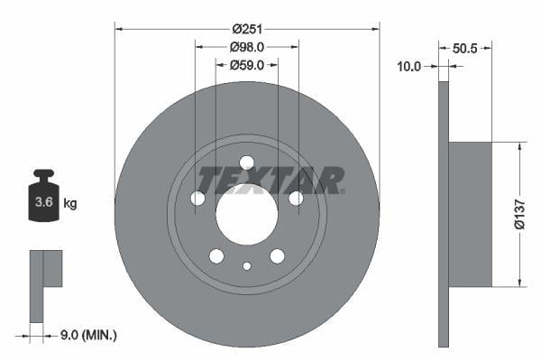 Disques de frein TEXTAR 92046903