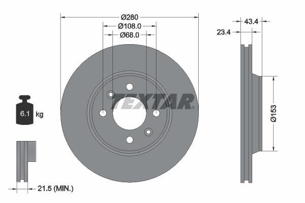Disques de frein TEXTAR ref. 92048400
