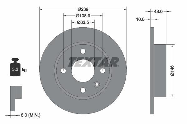 Disques de frein TEXTAR 92050900