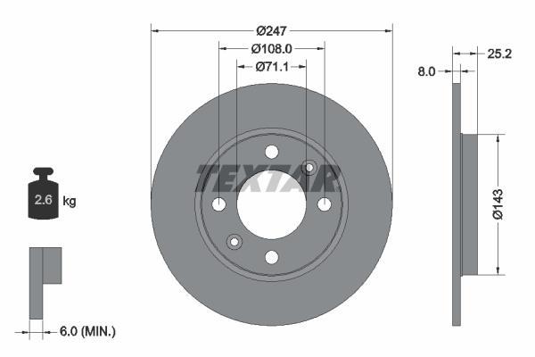 Disques de frein TEXTAR ref. 92055003