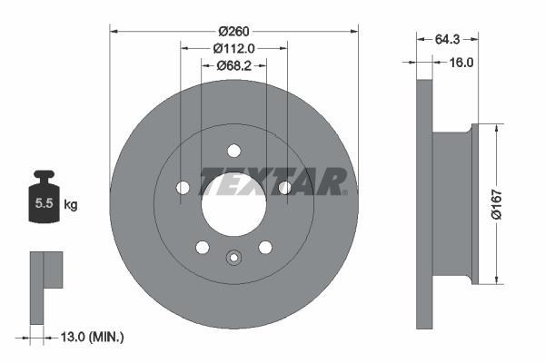 Disques de frein TEXTAR 92055900