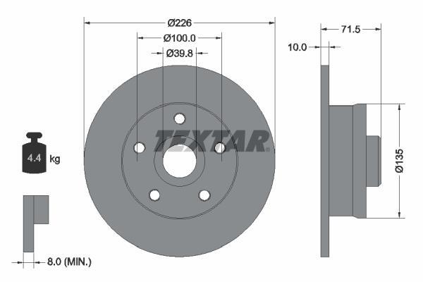 Disques de frein TEXTAR 92057200