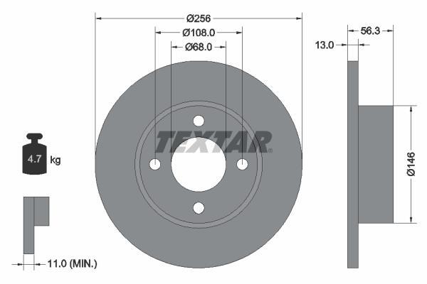Discos de travão TEXTAR 92057800