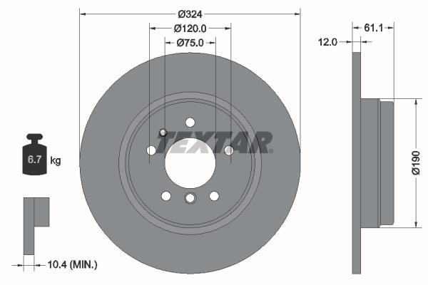 Disques de frein TEXTAR 92058400
