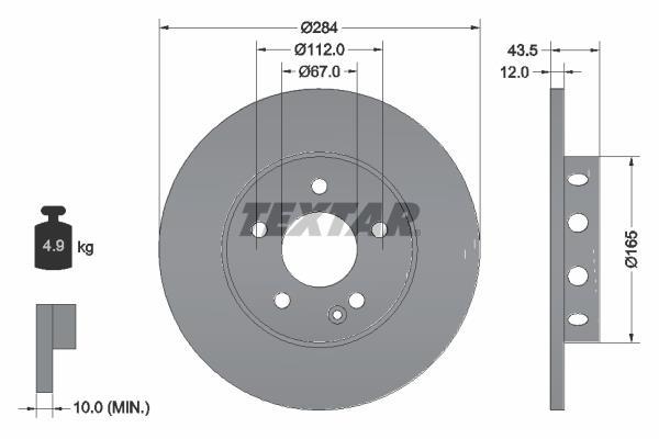 Discos de travão TEXTAR ref. 92059303