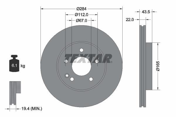 Disques de frein TEXTAR ref. 92059403