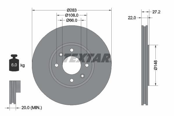 Disques de frein TEXTAR 92059600