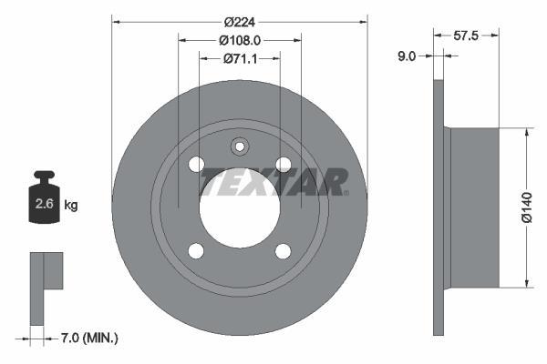 Disques de frein TEXTAR 92059700