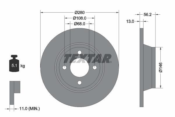Discos de travão TEXTAR 92060400
