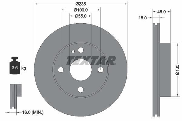 Disques de frein TEXTAR 92061500