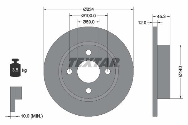 Discos de travão TEXTAR 92063300
