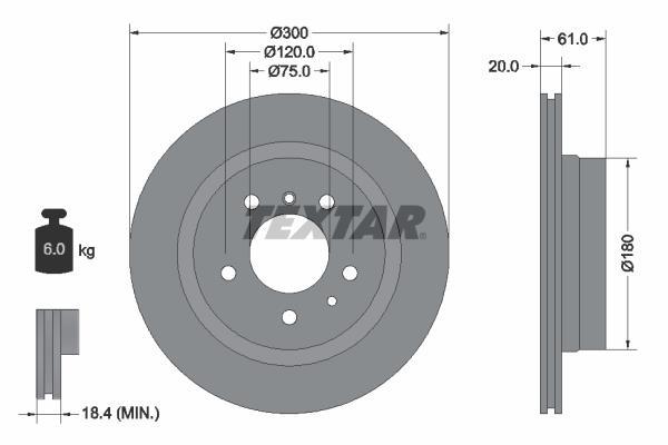 Disques de frein TEXTAR ref. 92071300